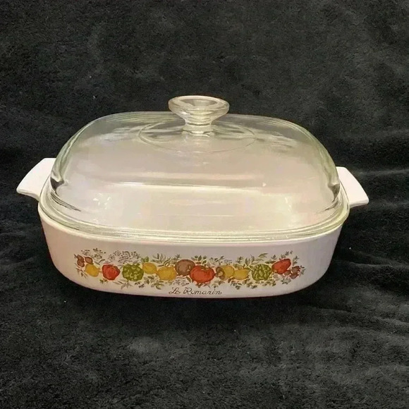 Vintage corningware A-10-B 23cm spice of life Casserole  dish with pyrex lid - Picture 1 of 16